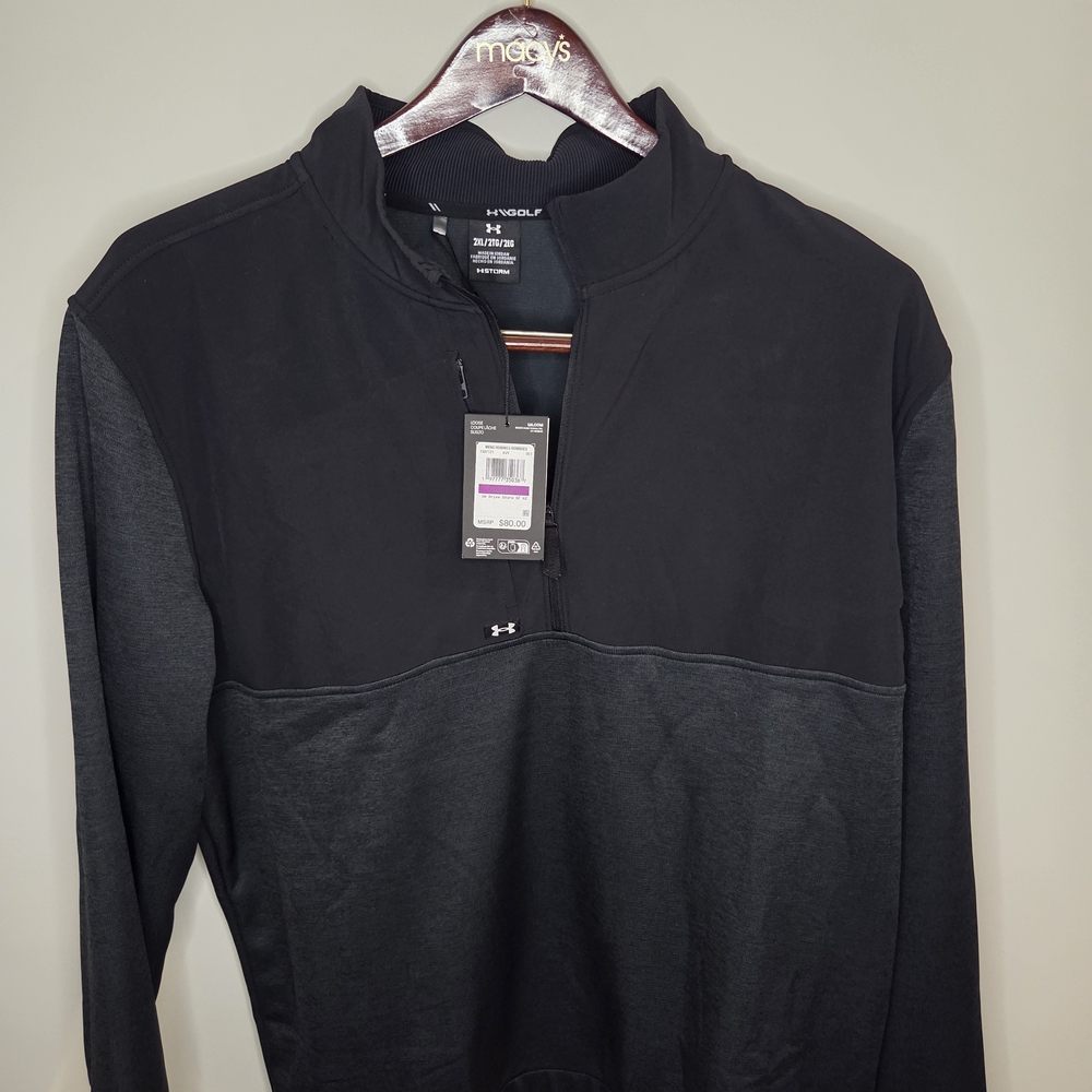 Under Armour Black and Dark Gray Half-Zip Pullover